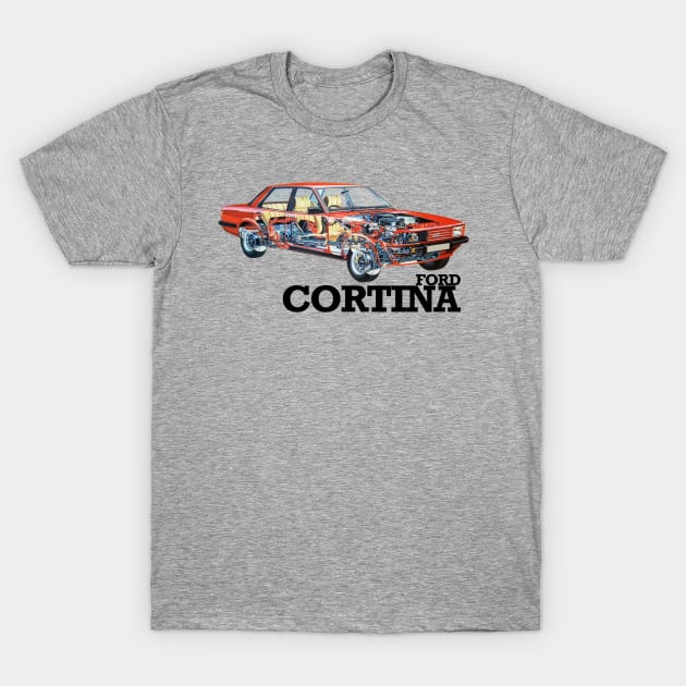 FORD CORTINA - technical data T-Shirt by Throwback Motors